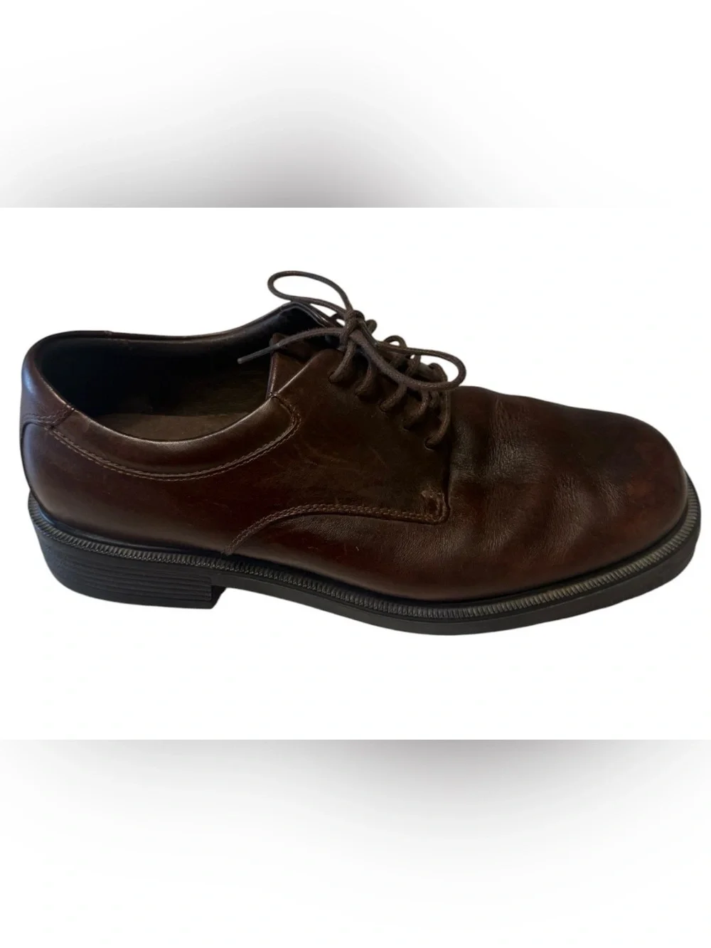 Rockport Men's Margin Dark Brown Leather Lace-Up Oxfords sz9.5W Dress Shoe